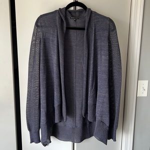 Merino Wool Purple/Gray Cardigan